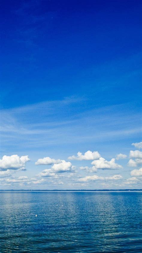 Landscape Sea Sky Blue Wallpapersc Smartphone