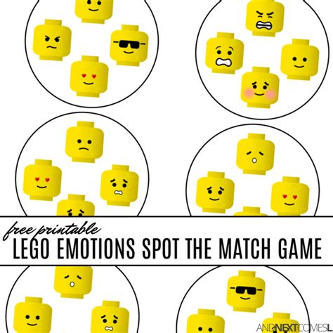 Free Printable Lego Emotions Spot The Match Game And Next Comes L