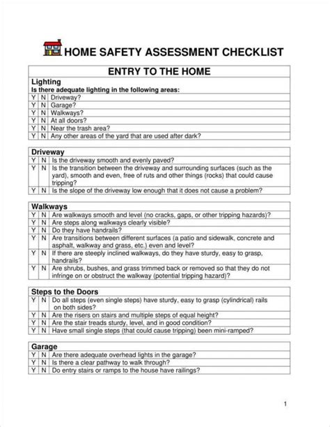 Printable 4 Home Safety Assessment Templates Pdf Doc Free Home Care