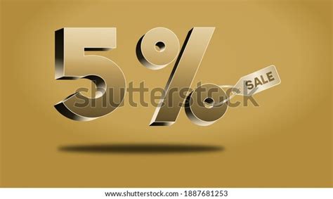 5 Percent Off Gold 3d Special Stock Vector Royalty Free 1887681253