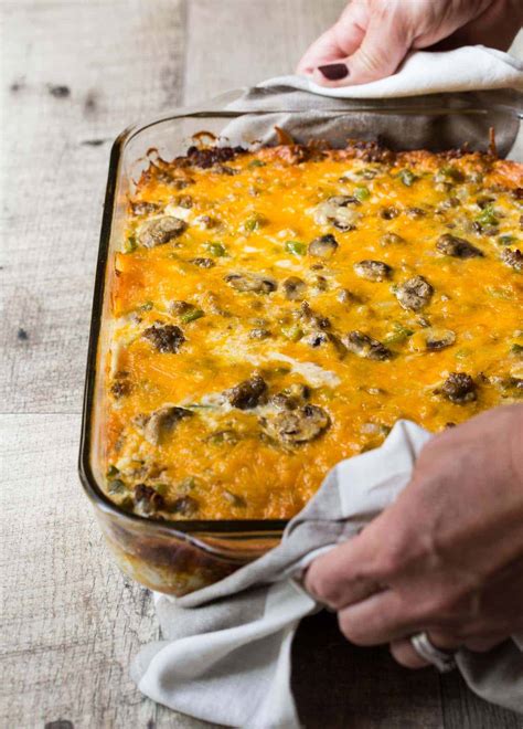 Easy Overnight Breakfast Casserole Recipe W Sausage Garnish With Lemon