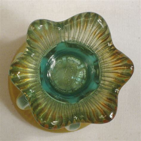 Fenton Glass Levay Aqua Opalescent Carnival Cactus Toothpick Holder Mini Vase Recoveryparade