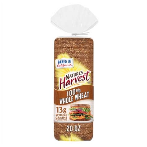 Nature S Harvest 100 Whole Wheat Bread 20 Oz Fred Meyer