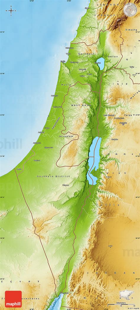 Physical Map Of Israel Zoning Map