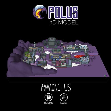 Among Us Polus Map 3d Model Pablo Collazos 3d Model Map Model