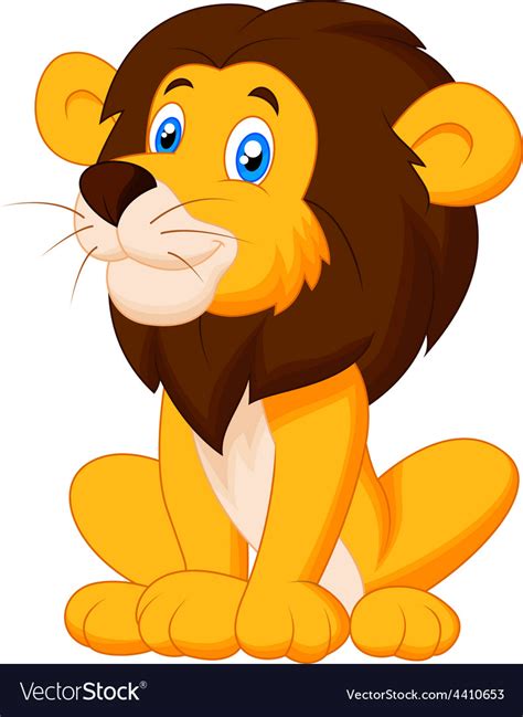 Cute Cartoon Lion Royalty Free Vector Image Vectorstock