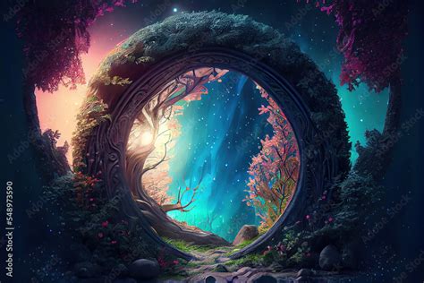 Fantasy Magical Portal Opening To Another World As Concept Art For Book