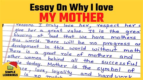 Why I Love My Mother Essay In English For Students Of Class 10