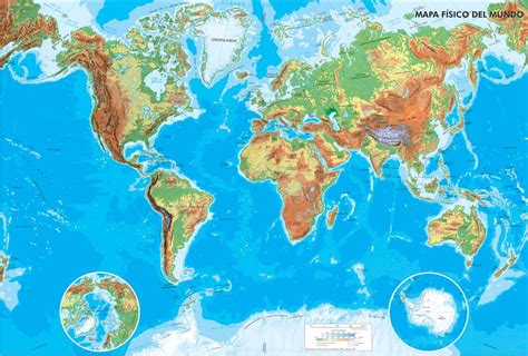 Mapa Físico Del Mundo Mapa De Ríos Y Montañas Del Mundo Didactalia