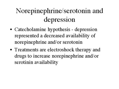 Dopamine Serotonin Norepinephrine Chart