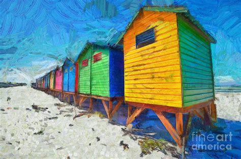Colorful Beach Huts Digital Art By Eva Lechner Fine Art America