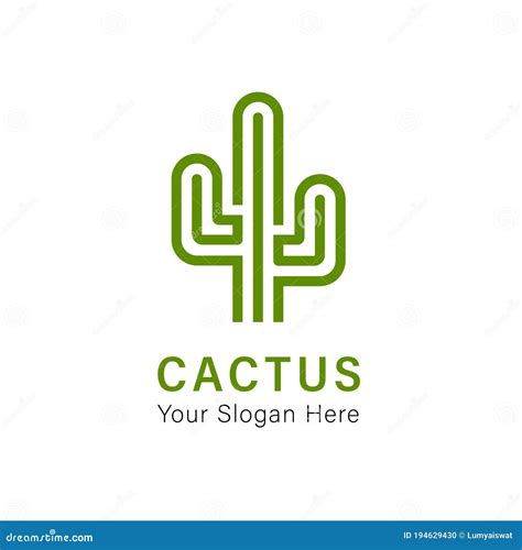 Cactus Logo Design Creative Emblem With Potted Plant Vector
