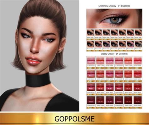Gpme Gold Shimmery Smokey Glossy Glossy By Goppols Me For The Sims 4