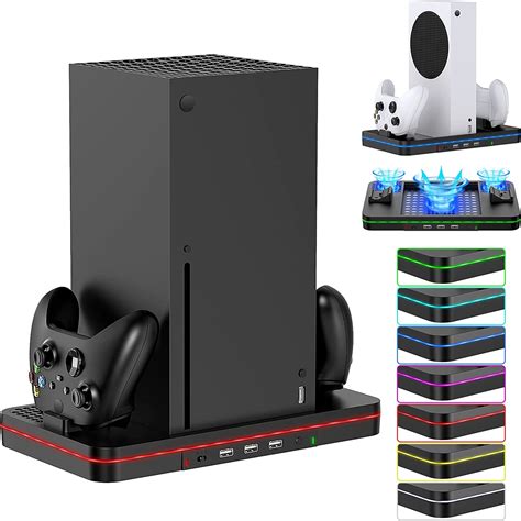 Vertical Cooling Fan Stand For Xbox Series Xs With 7 Color Lights