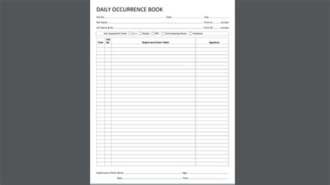 Our daily occurrence book sample is free and available in both word and pdf format. Daily Occurrence Book Archives - SIRV