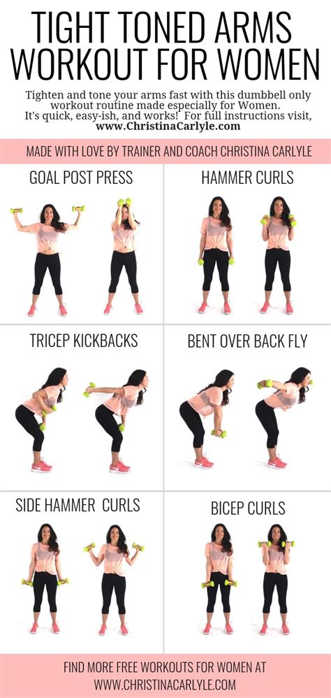 Arm Workout For Women With Dumbbells For Tight Toned Arms In 2020