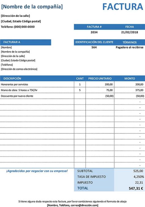 Modelos De Facturas Descargables Para Word Y Excel Holded Imagenes