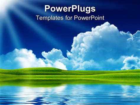 Powerpoint Template Landscape Of Nature With Clouds Sun