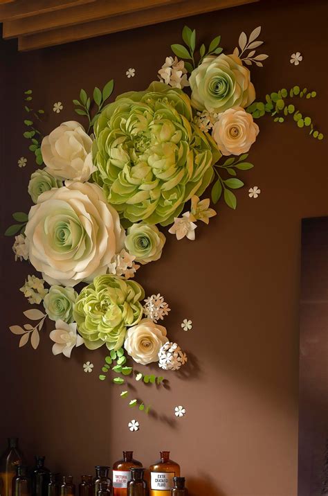 Large Set Of Giant Paper Flowers For Wall Decorations Etsy Paper