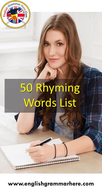 50 Rhyming Words List Rhyming Words List A To Z English Grammar Here