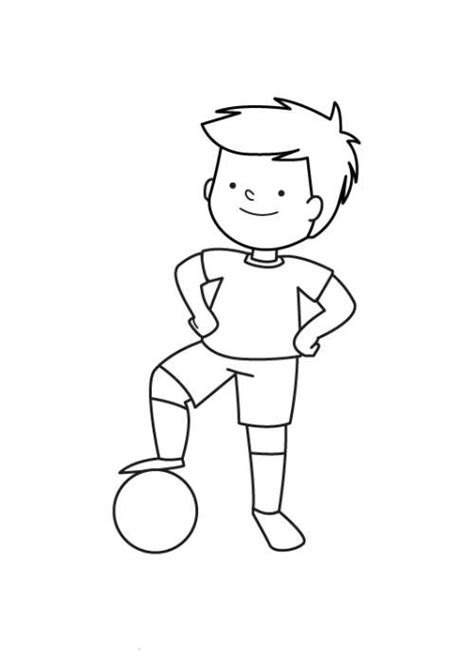 Weitere ideen zu fussball, ball, hallenfussball. Sport: Kleiner Fußballspieler zum Ausmalen zum Ausmalen | Ausmalen, Fußballspieler zeichnung ...