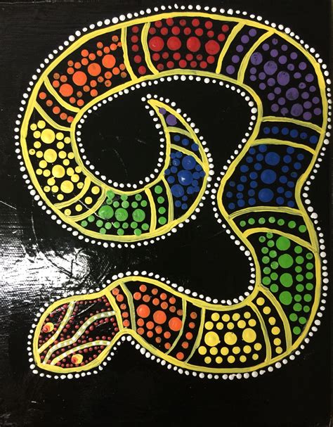 Black Snake Aboriginal Dot Art