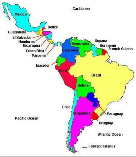 Latin American Countries Map