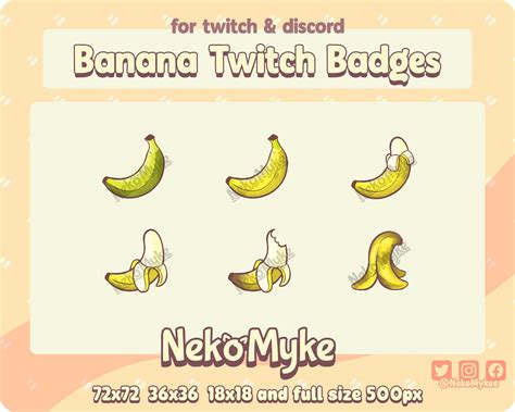 Banana Twitch Badges Emblemas De Banana Banana Para Sub Emotes