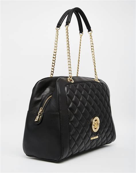 Love Moschino Quilted Bowler Shoulder Bag In Black Lyst