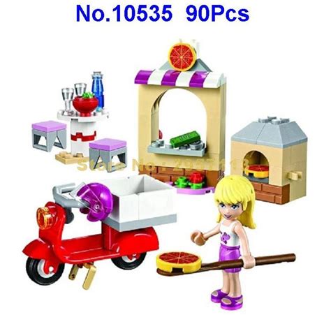 10535 90pcs Friends Stephanies Pizzeria Delivery Scooter Girl Bela