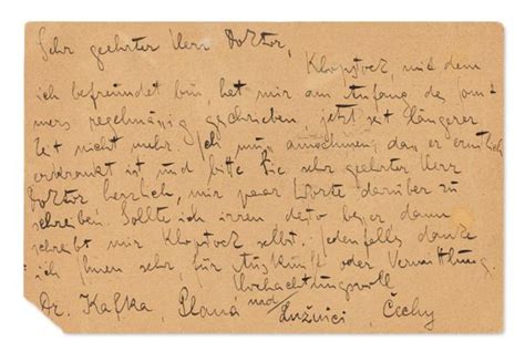 Sold Price Kafka Franz 1883 1924 Autograph Postcard Signed Dr