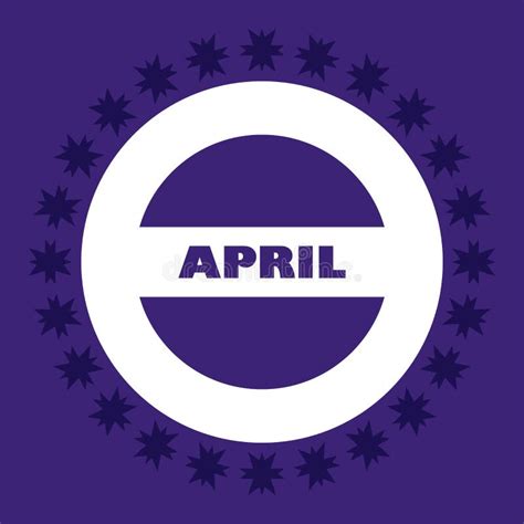 April Month On Circle Shape Vector Illustration Stock Vector