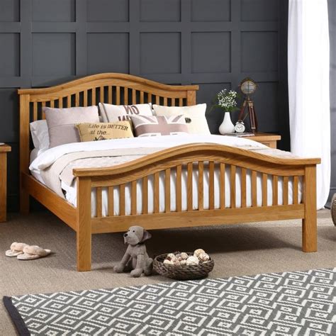 Solid Oak Arch Rail 4ft 6in Double Size Bed The Furniture Market