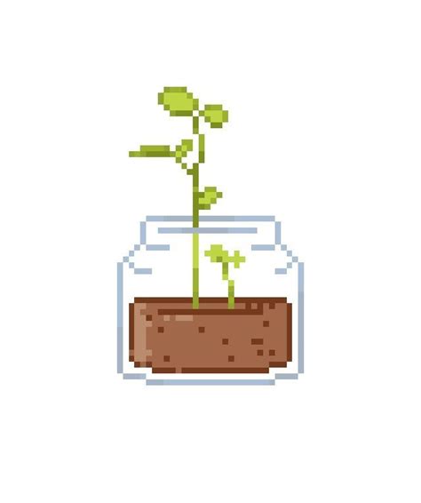 Plant In A Jar Pixel Art Design Cool Pixel Art Pixel Art Games