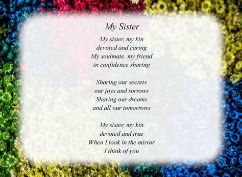 My Sister Free Sister Poems