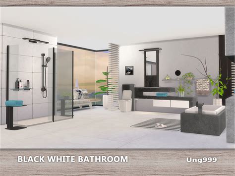 Sims 4 Ccs The Best Black White Bathroom By Ung999
