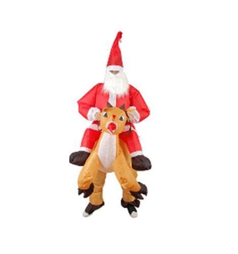 Santa Riding Reindeer Inflatable Costume Xu1150 Echristmas The