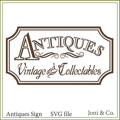 Antiques Sign Svg Vintage Sign Svg Iron On Transfer Svg Etsy