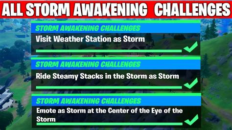 All Storm Awakening Challenges Guide Fortnite Visit Weather Station