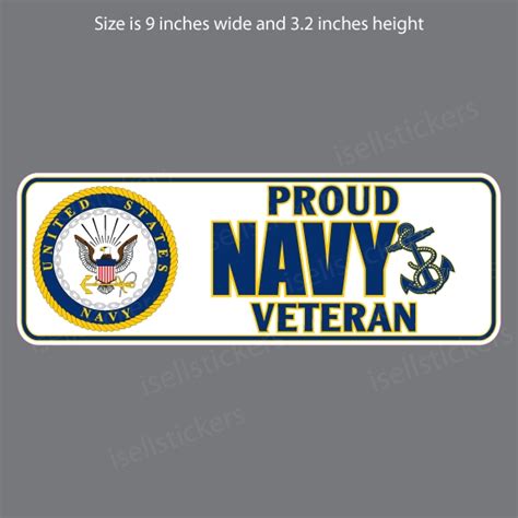 Proud Navy Veteran Military Bumper Sticker Vinyl Window Decal