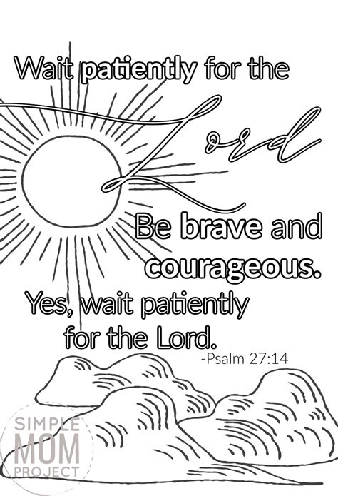 Free Printable Psalm 2714 Bible Verse Coloring Page Simple Mom Project