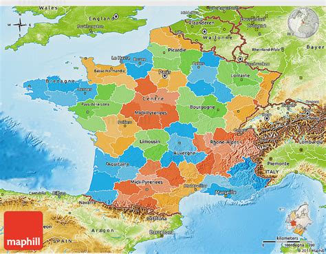 Political 3d Map Of France Physical Outside