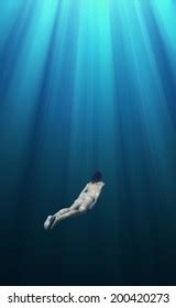 Fantasy Naked Female Diver Deep Under Shutterstock