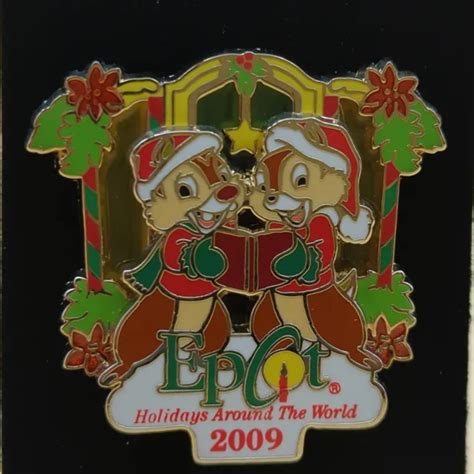Wdw Epcot Holidays Around World Disney Vacation Club Exclusive Pin Chip And Dale 1501 Picclick