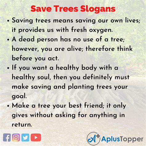 Save Trees Save Environment Slogans English