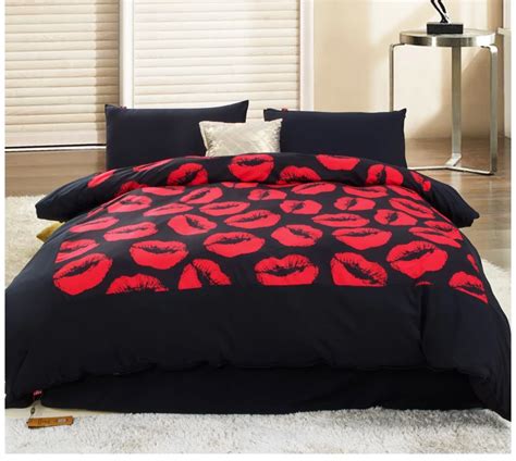 designer bed sets kiss red and black bedding set twin queen king size duvet covermodern duvet