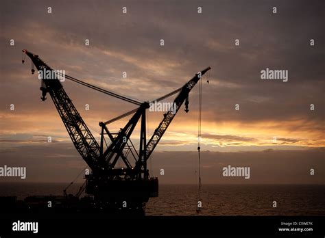The Heerema Thialf Marine Heavy Lift Construction Crane Barge Stock