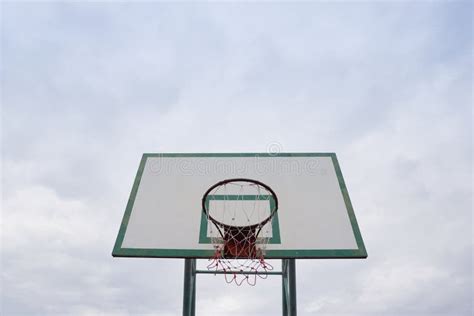 Basketball Hoop With Clouds Sky Stock Image Image Of Ball Activities