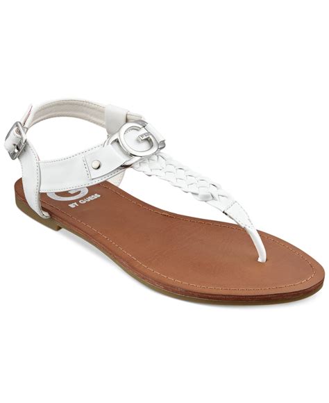 Lyst G By Guess Womens Lyrikk Flat Thong Sandals In White