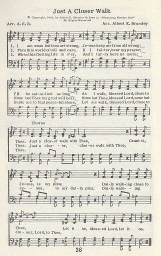 Just A Closer Walk With Thee Hymn Music Bible Songs Hymn Sheet Music